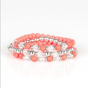 Paparazzi Orange / Coral - Set of 3 Bracelets